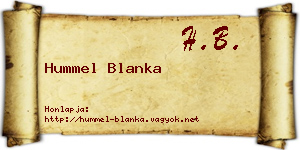 Hummel Blanka névjegykártya